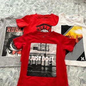Boys Size 4 Tshirt Bundle Hurley and Nike